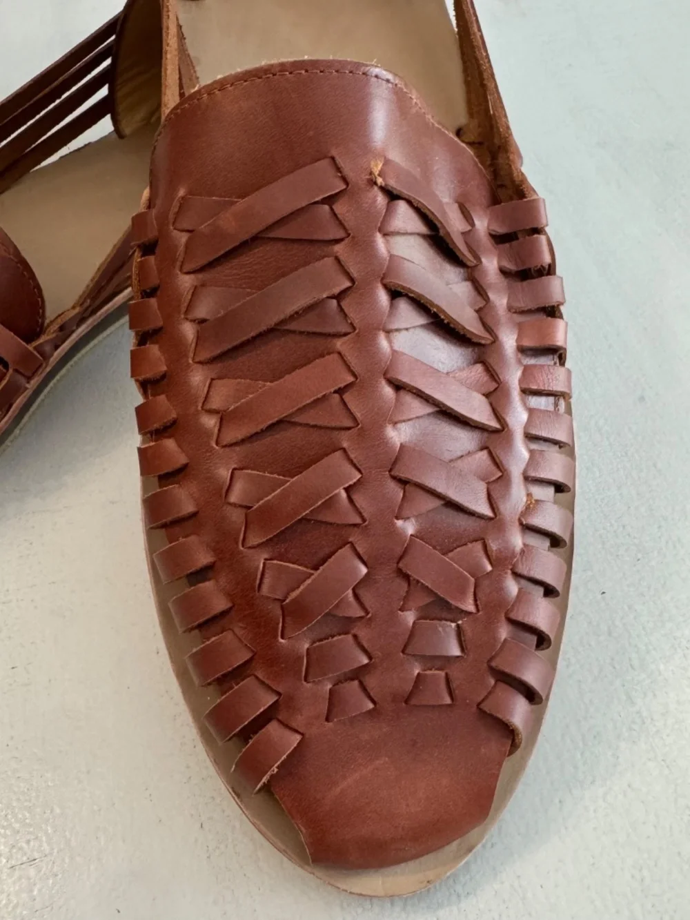Nisolo Men's Huarache Sandal in Brandy Closed Toe Leather Slip-On Sz 13 NIB